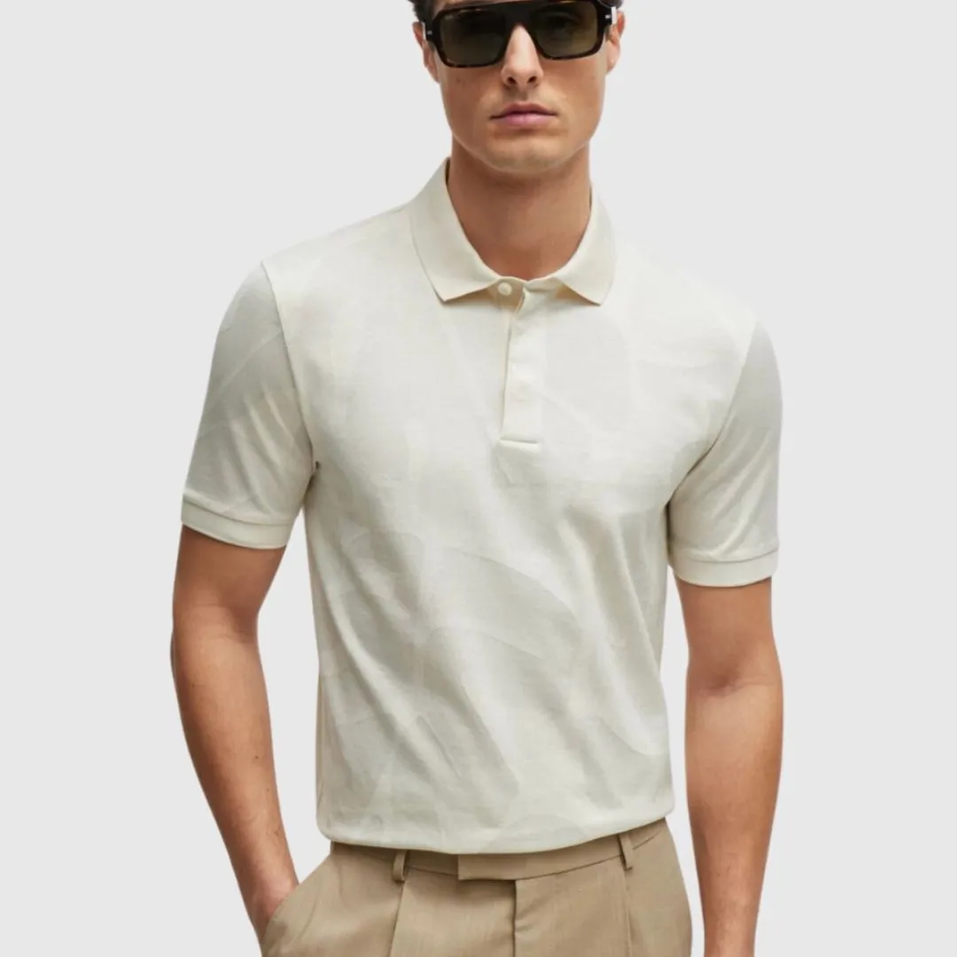 Penrose 108 Slim- Fit Monstera-Leaf Cotton Polo 50513321