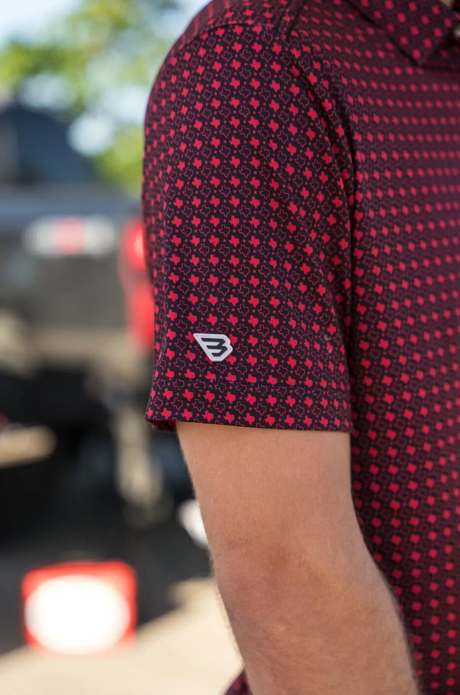 Performance Polo - Texas Black & Red