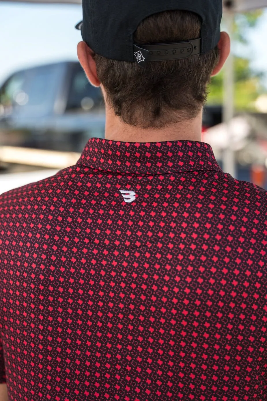 Performance Polo - Texas Black & Red