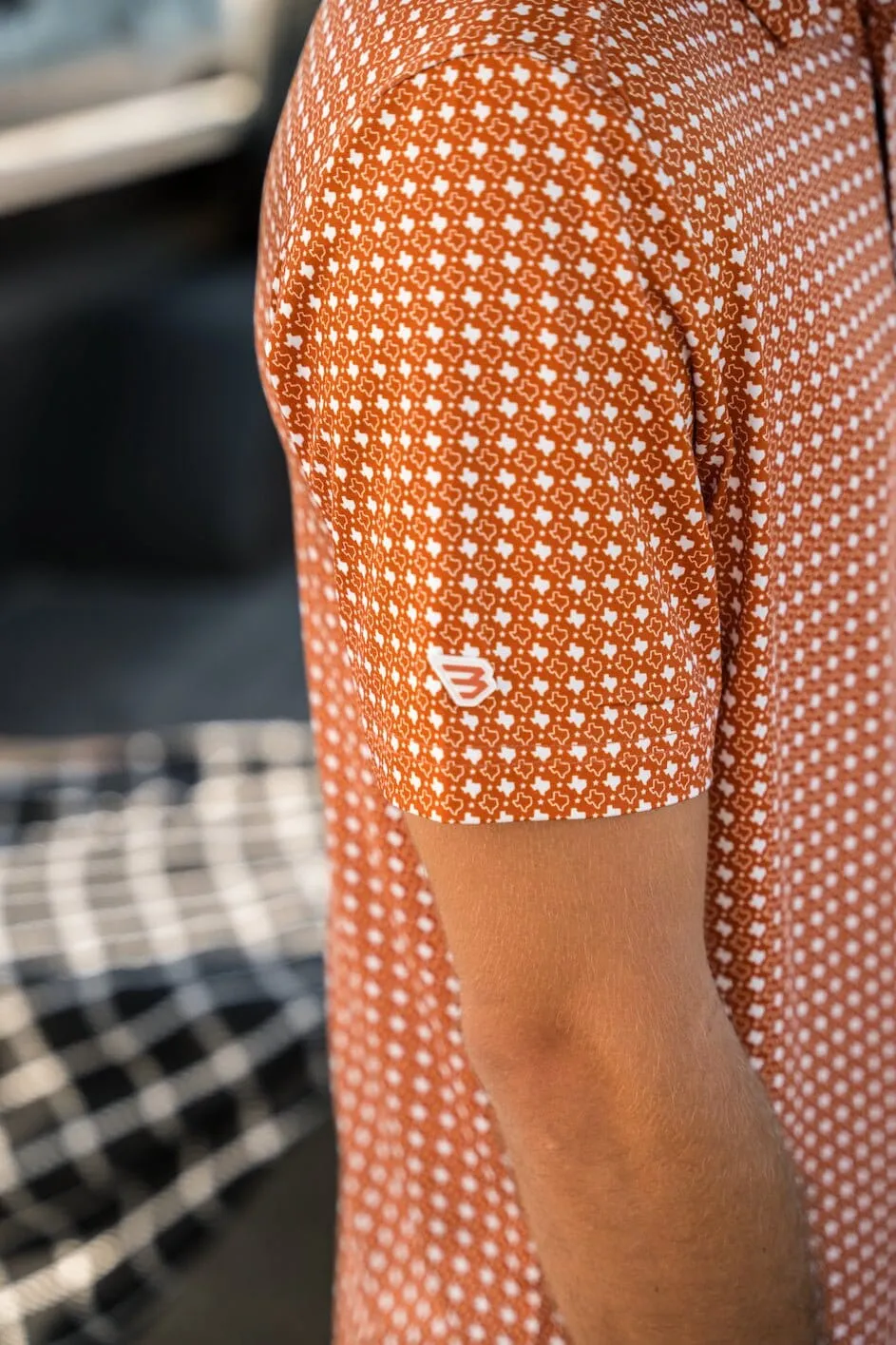 Performance Polo - Texas Orange & White