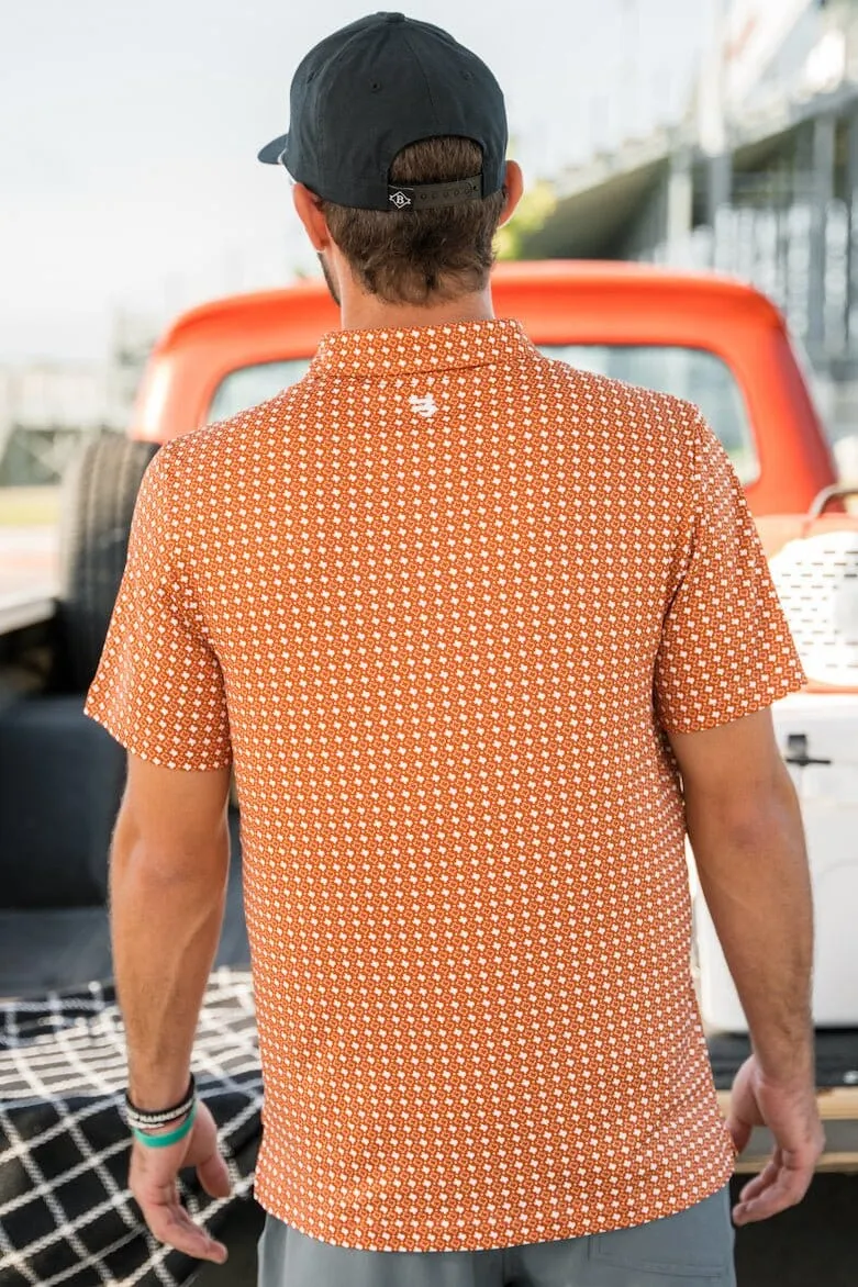 Performance Polo - Texas Orange & White