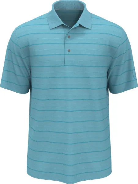 PGA Tour Mens Jacquard Birdseye Print Short Sleeve Golf Polo Shirt