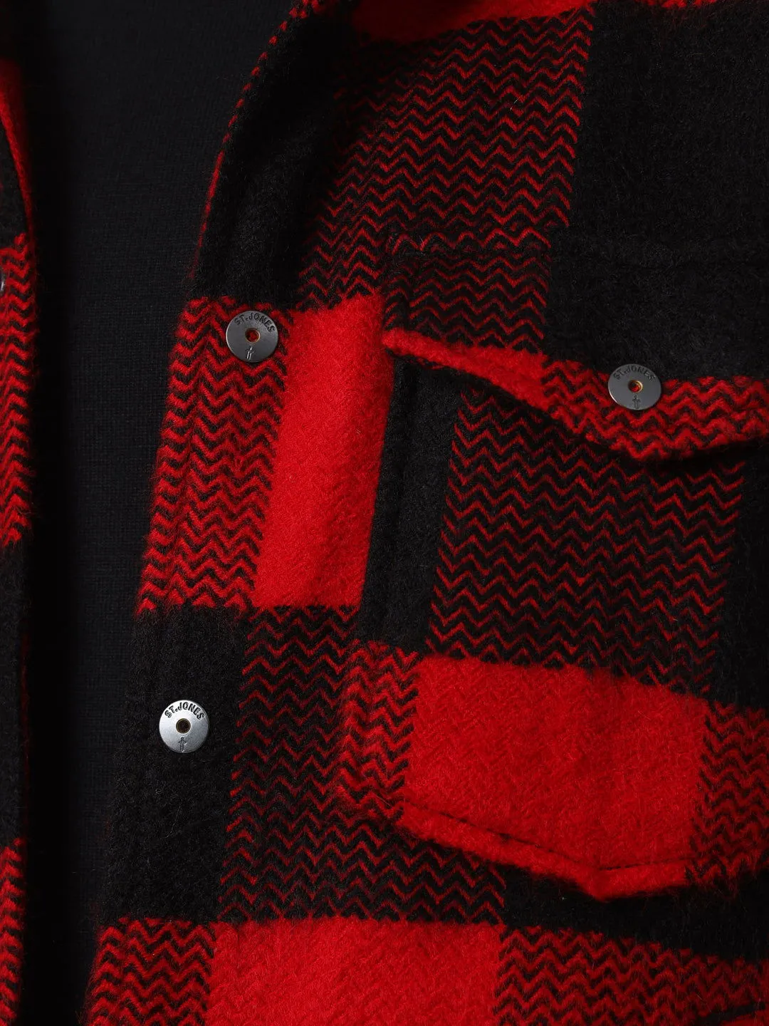 RED AND BLACK DROP SHOULDER SHACKET
