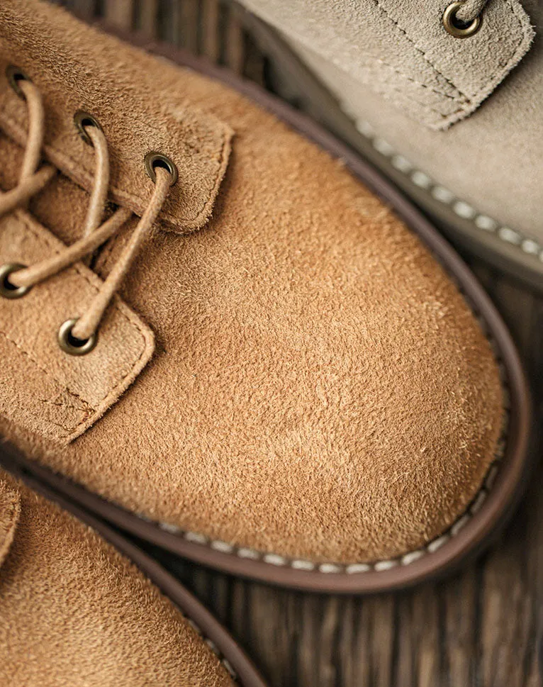 Retro Outdoor Suede Stitching Large Men's Dress Shoes