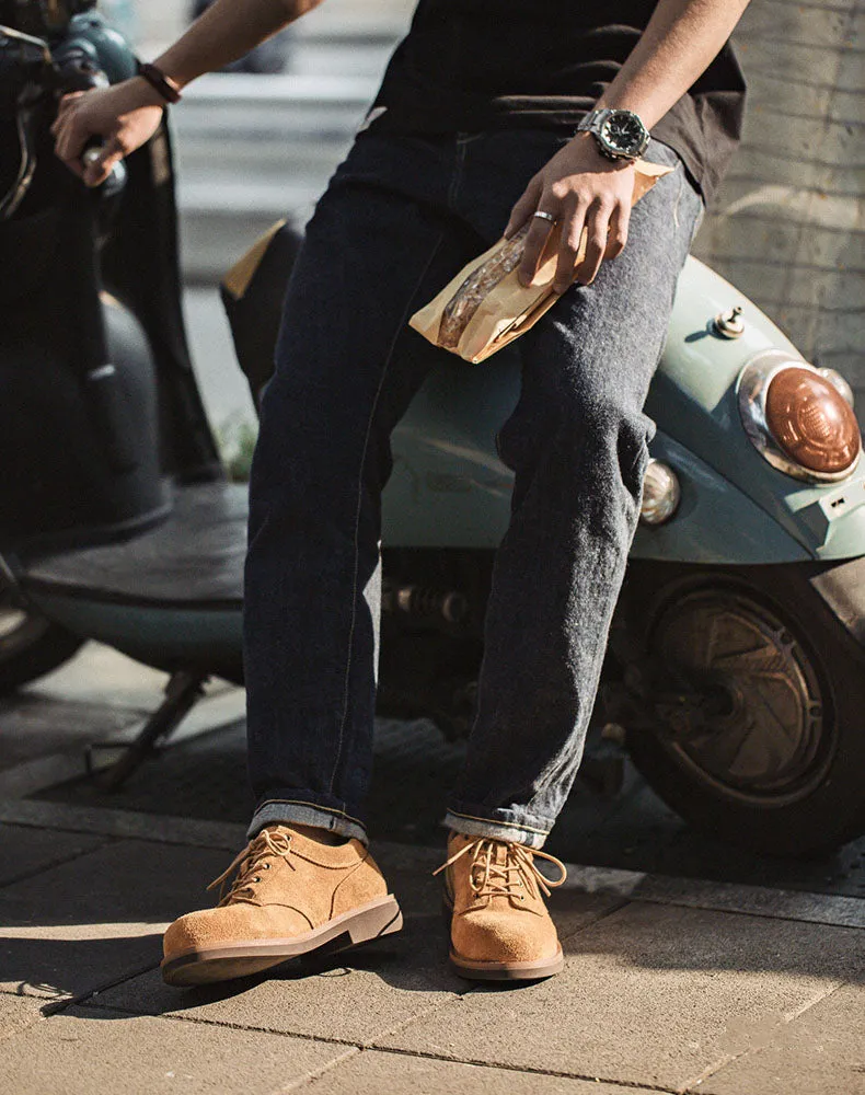 Retro Outdoor Suede Stitching Large Men's Dress Shoes