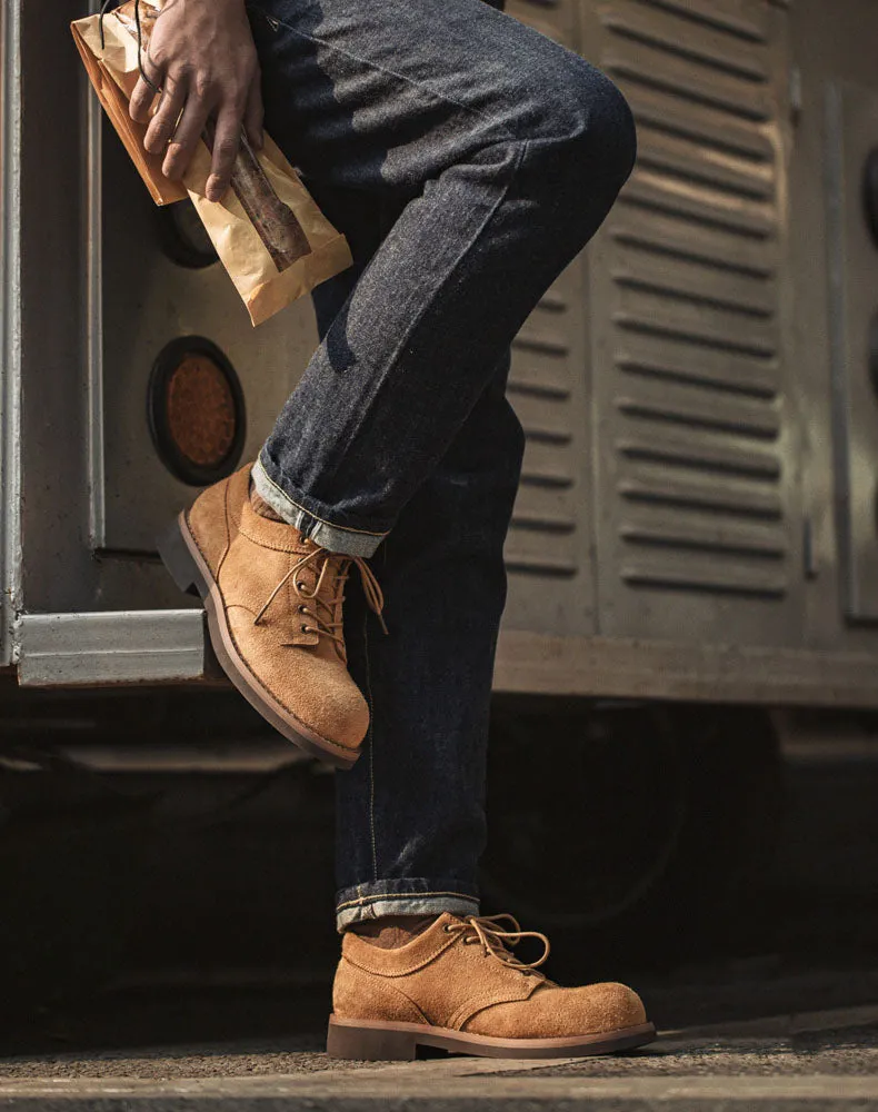 Retro Outdoor Suede Stitching Large Men's Dress Shoes