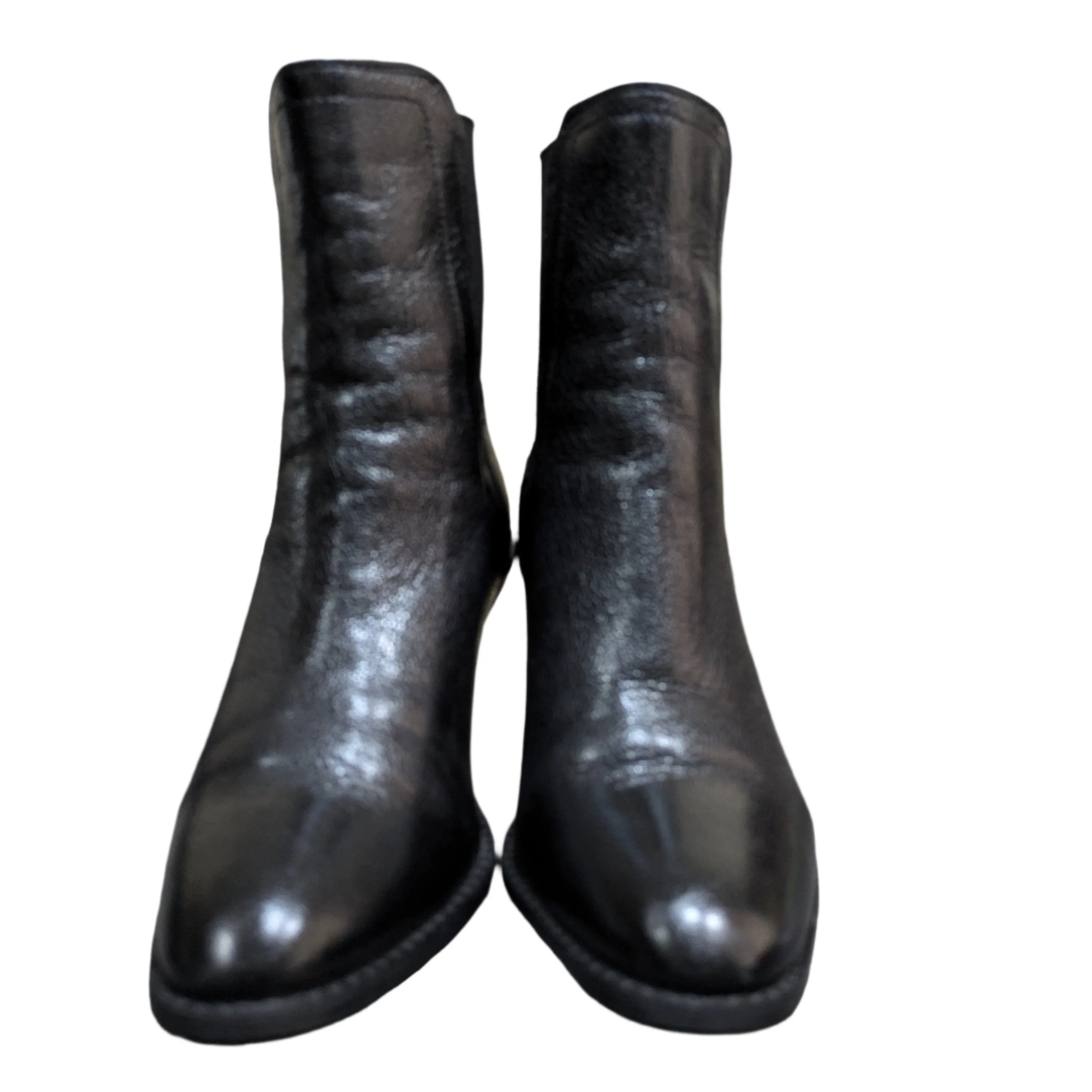 River Island Black Leather Ankle Cowboy Style Boots Size EU 37 / UK 4 / US 6