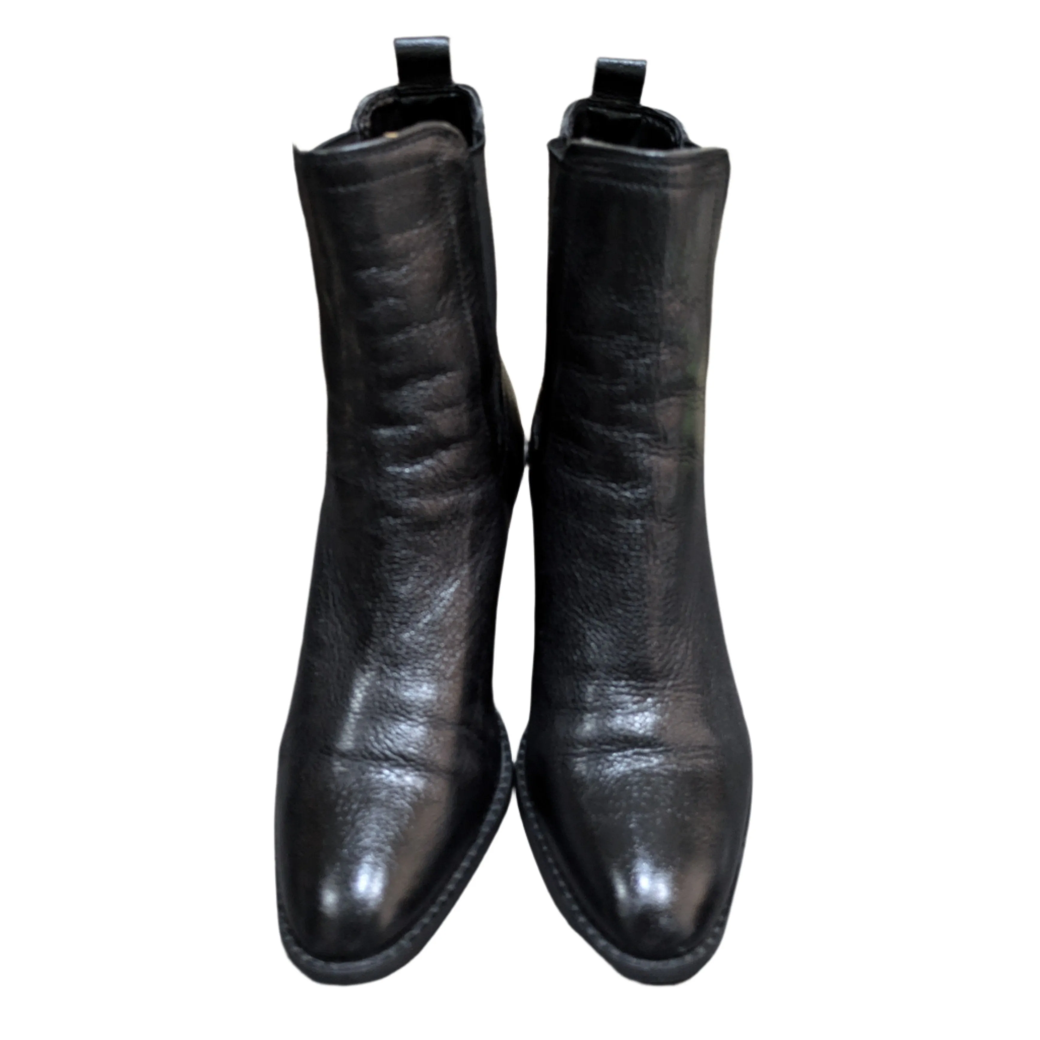 River Island Black Leather Ankle Cowboy Style Boots Size EU 37 / UK 4 / US 6
