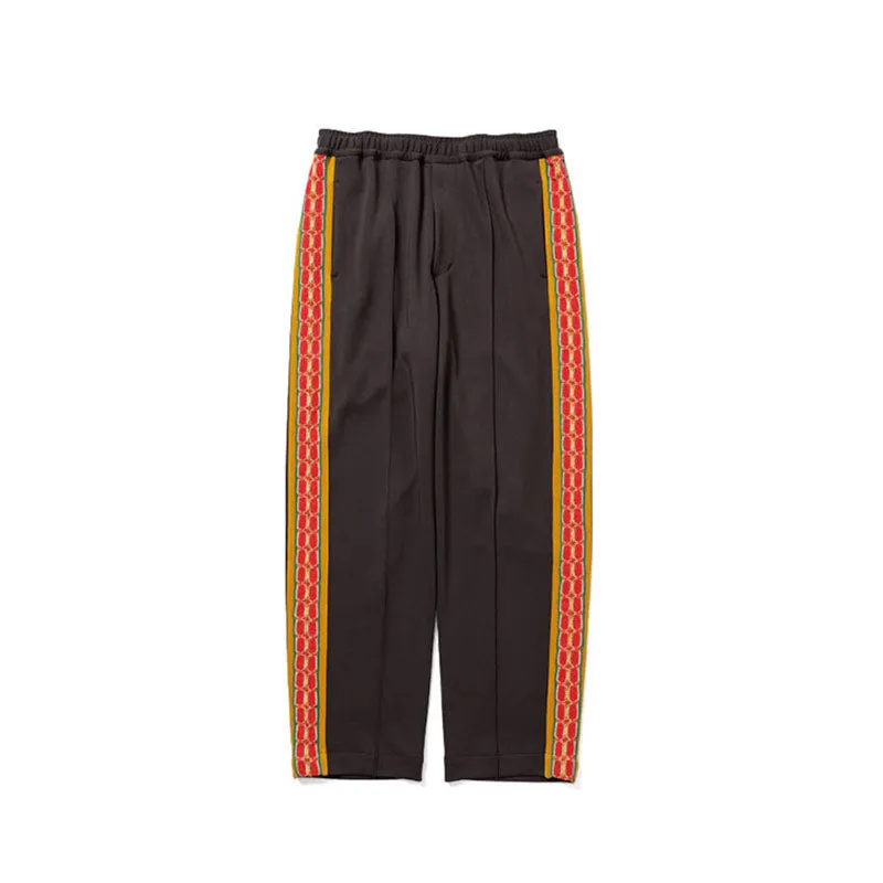 Sasquatchfabrix. Lace Tape Track Straight Pants Charcoal