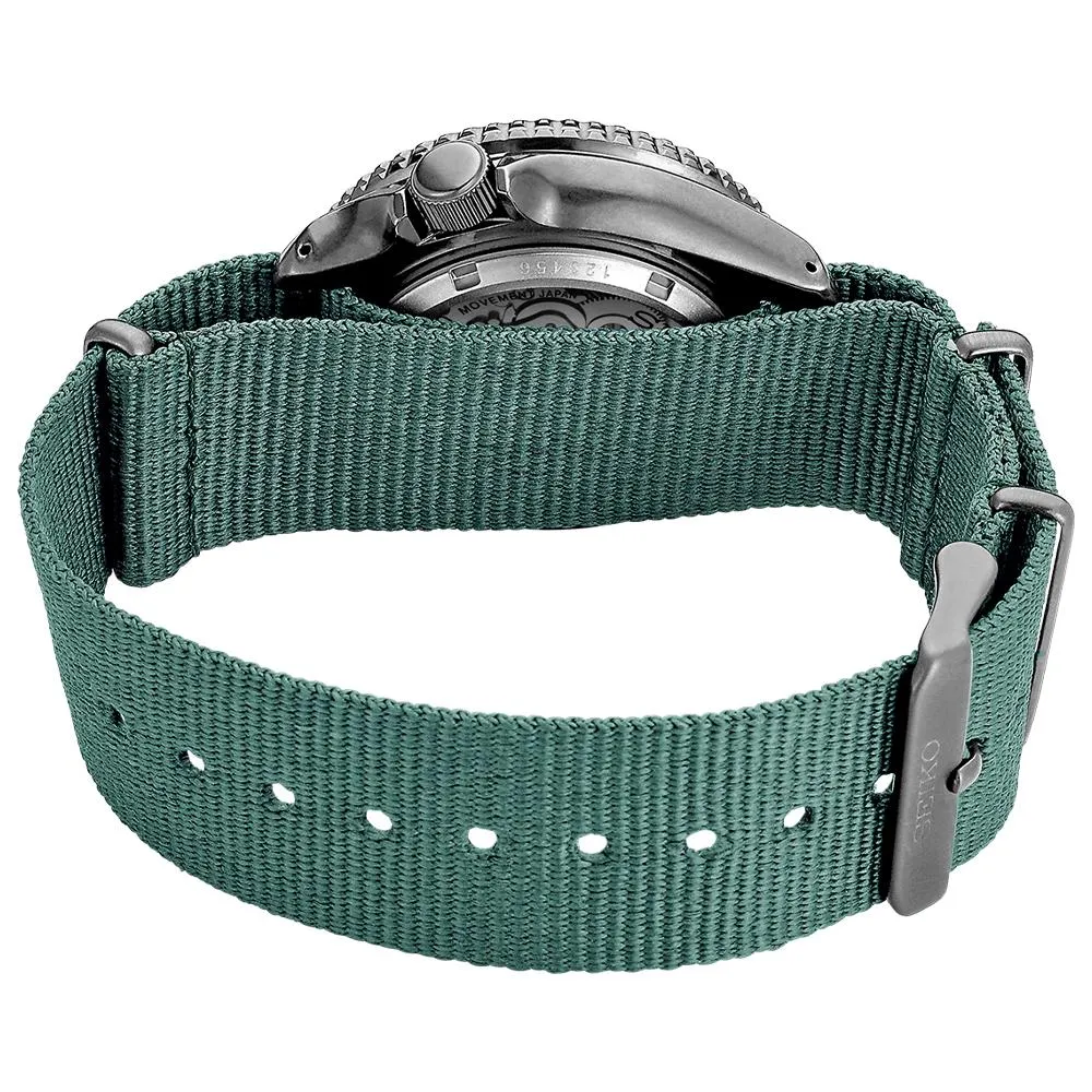 Seiko Mens 5 Sports Nylon Strap Green Dial Automatic Watch - SRPD77