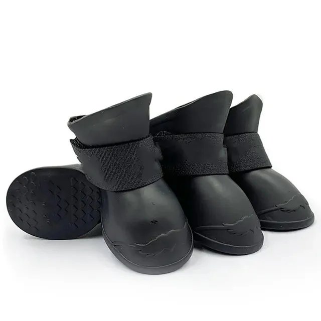 Sepo - 4Pcs Pet WaterProof Anti-slip Rain Rubber Boot