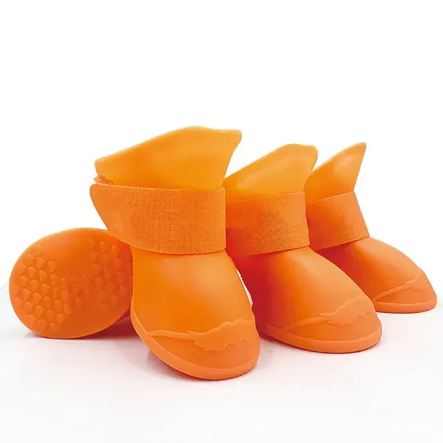 Sepo - 4Pcs Pet WaterProof Anti-slip Rain Rubber Boot
