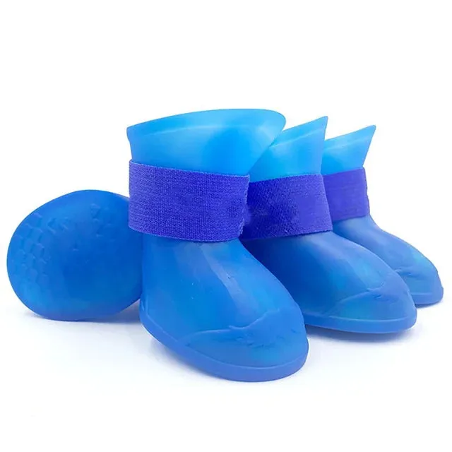 Sepo - 4Pcs Pet WaterProof Anti-slip Rain Rubber Boot