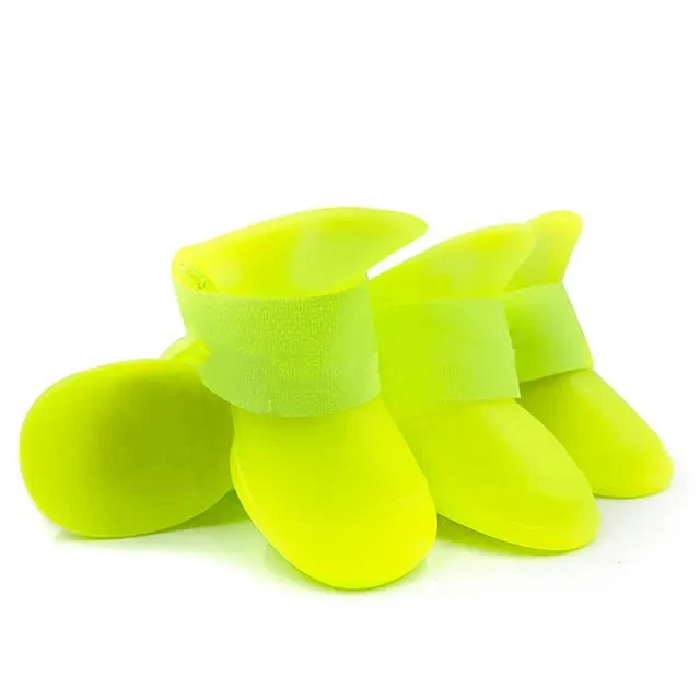 Sepo - 4Pcs Pet WaterProof Anti-slip Rain Rubber Boot