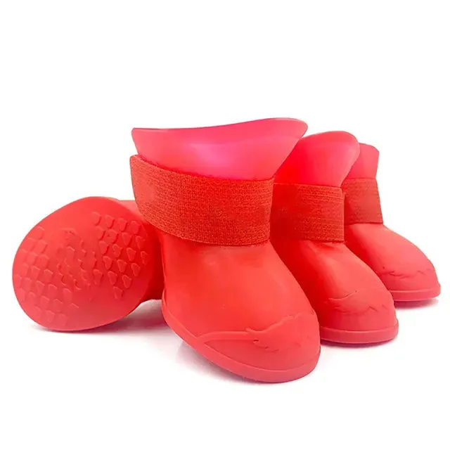 Sepo - 4Pcs Pet WaterProof Anti-slip Rain Rubber Boot