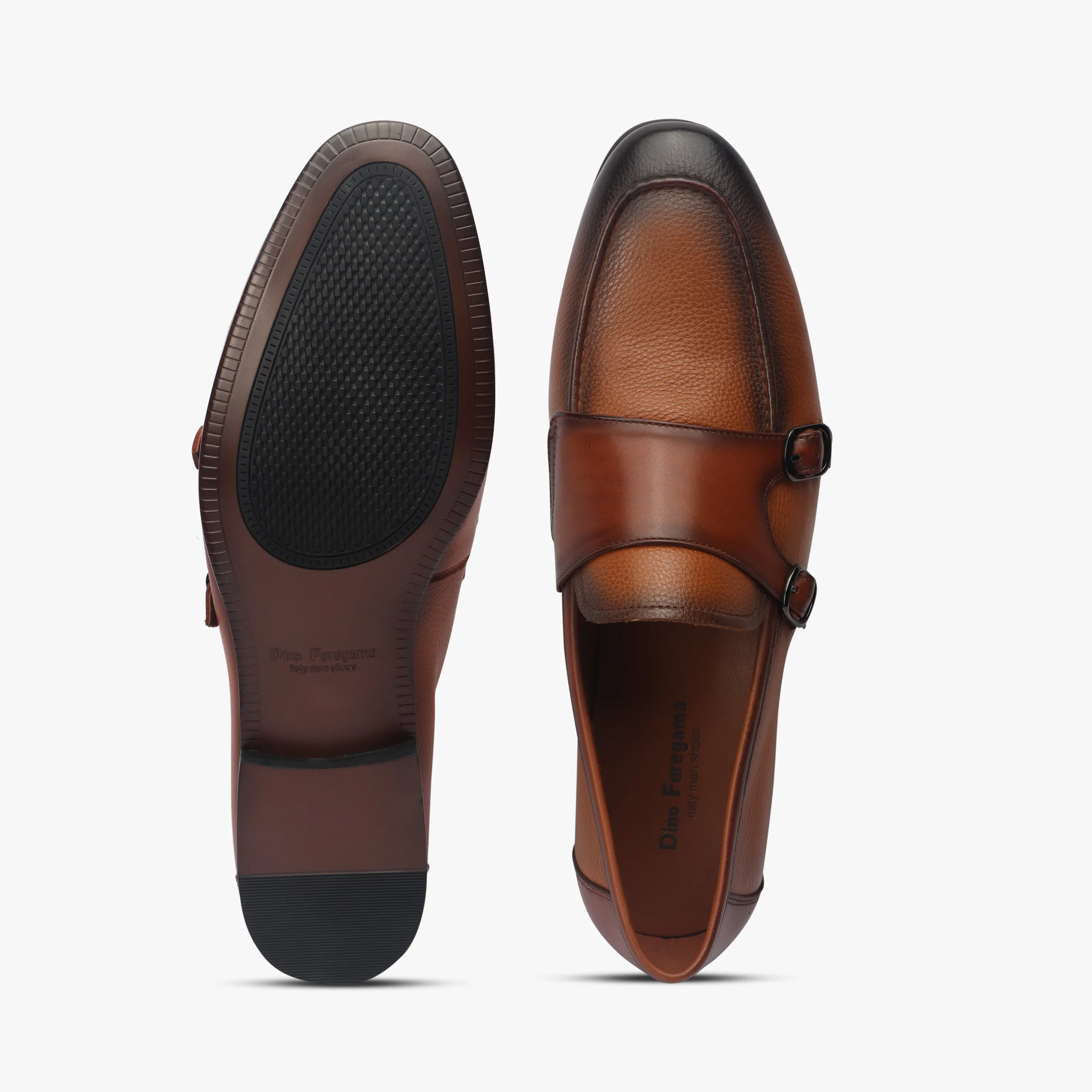 Sheep Leather Double Buckle Monk Straps