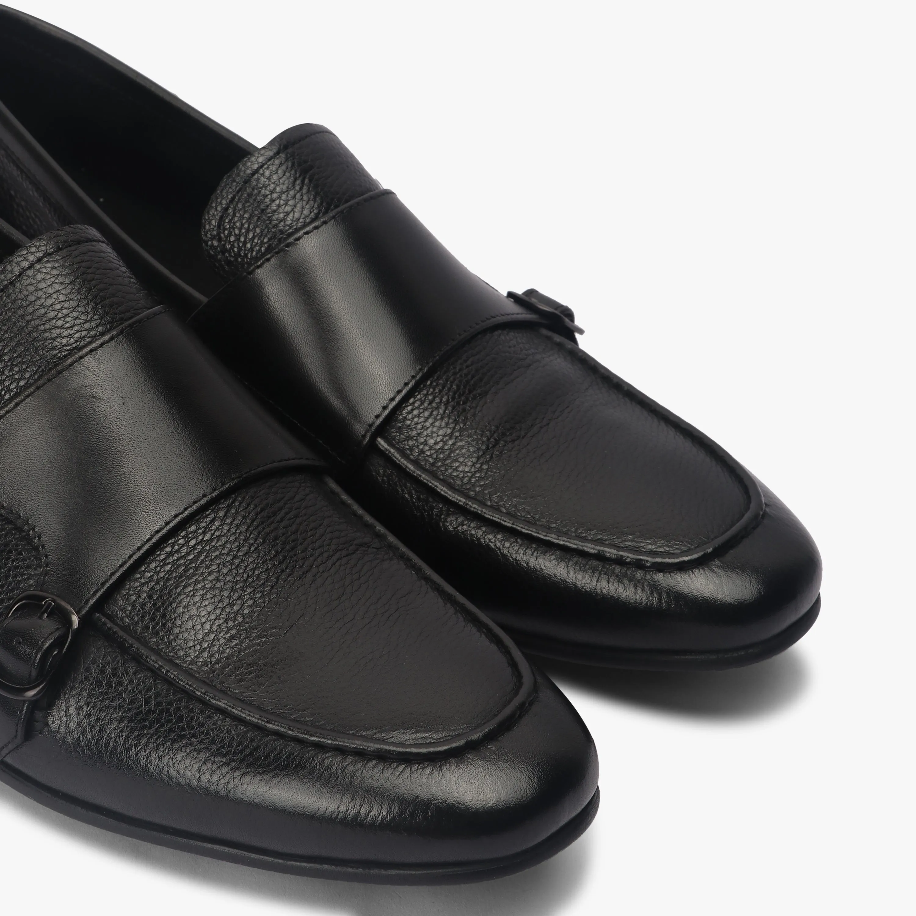 Sheep Leather Double Buckle Monk Straps