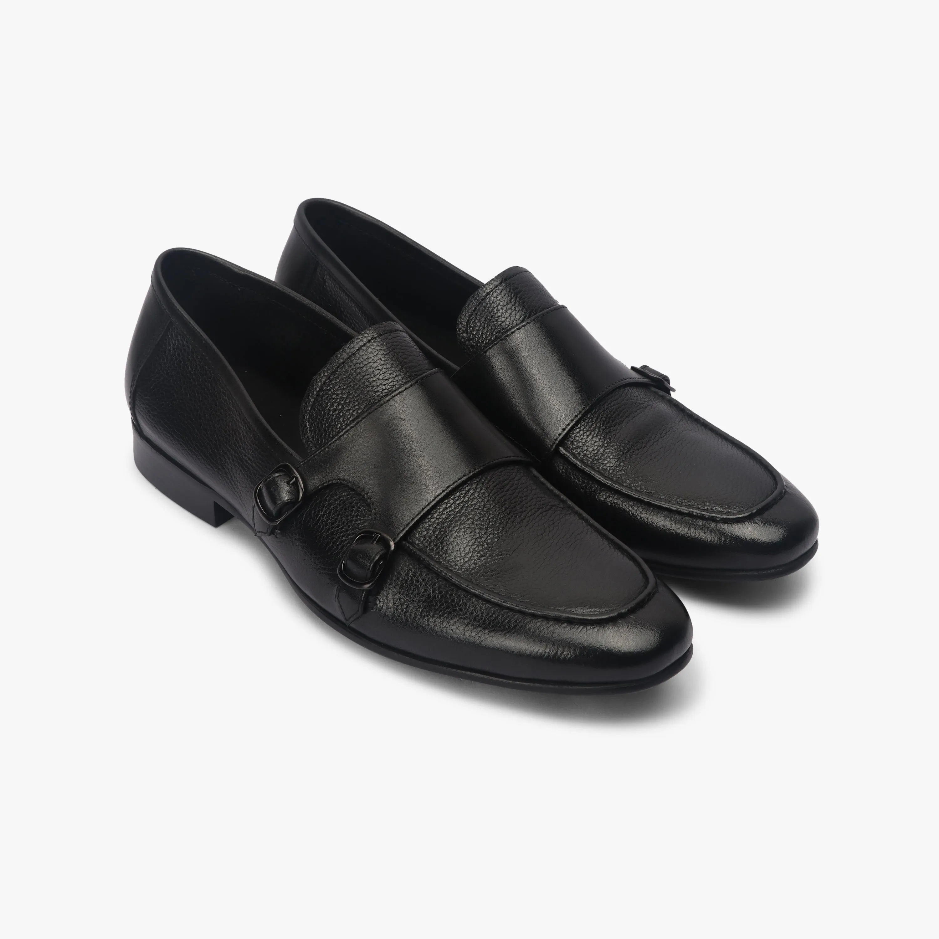 Sheep Leather Double Buckle Monk Straps