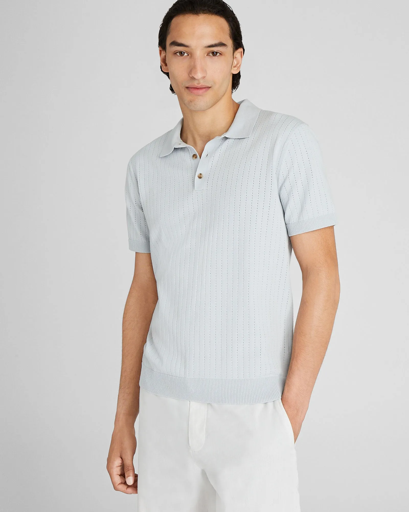 Short-Sleeve Stitch Polo