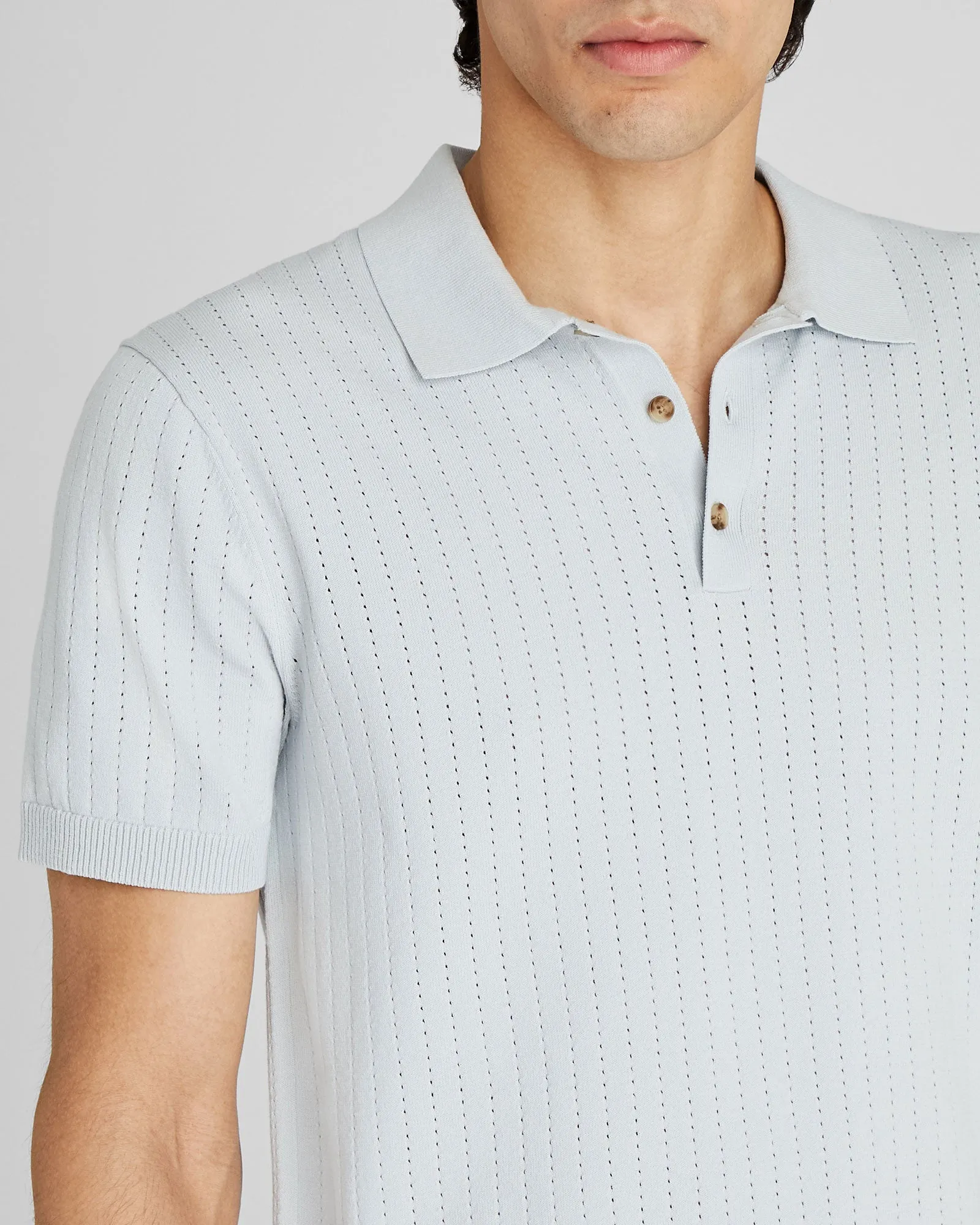 Short-Sleeve Stitch Polo
