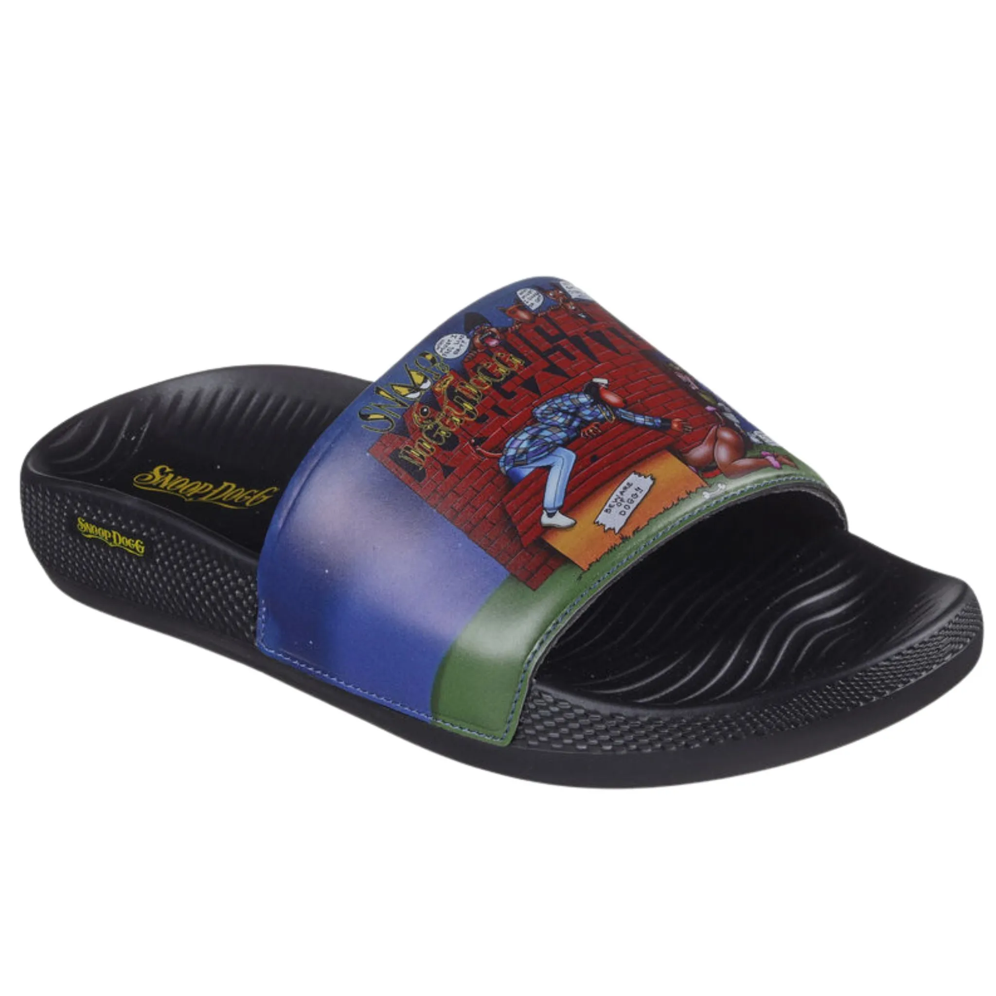 Skechers Men's 251092 Snoop Dogg: Low Slider - Doggy Style Slide  Black Multi Sandals