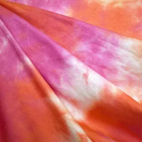 Soft Marble Dyed Jersey French Terry Magenta/Persimmon SY