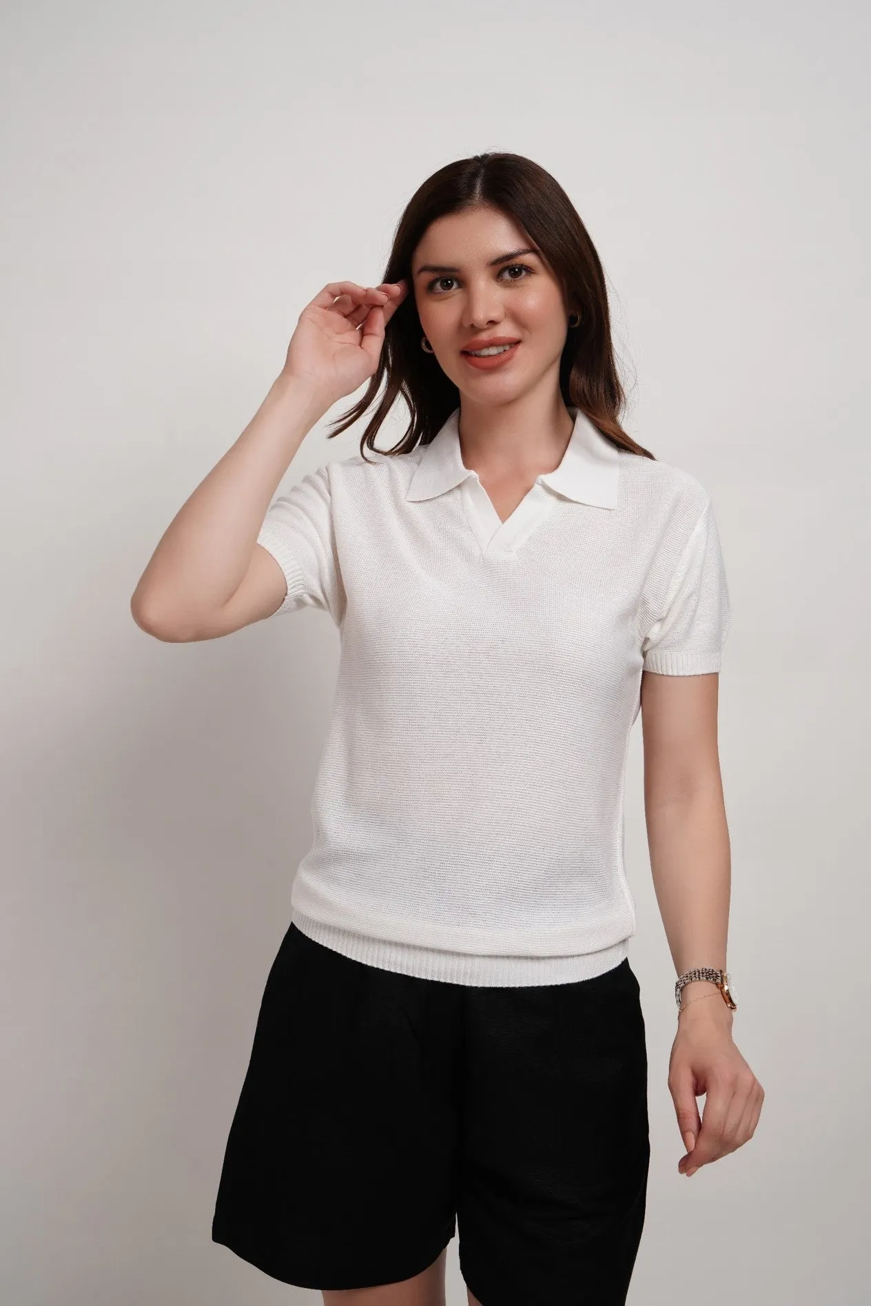 Textured Knitted Polo