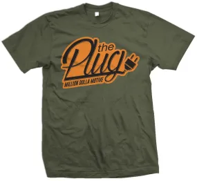 The Plug - Orange on Olive T-Shirt