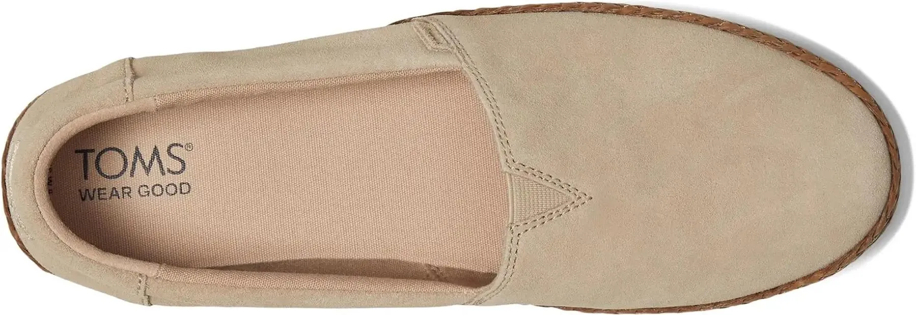 Toms Valencia Platform Oatmeal Suede Womens Espadrille Slipons
