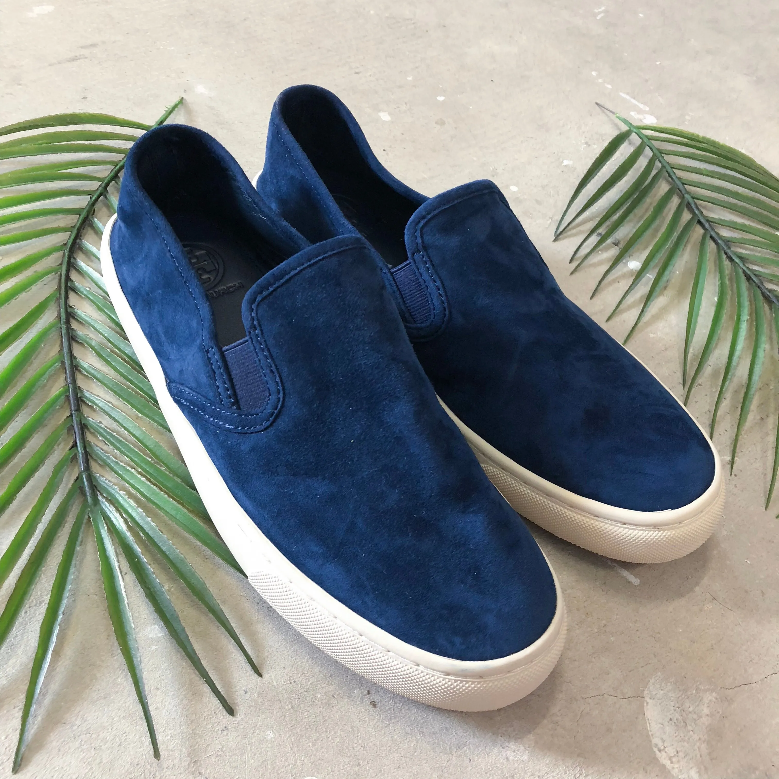 Tory Burch Suede Slip-Ons - 8.5