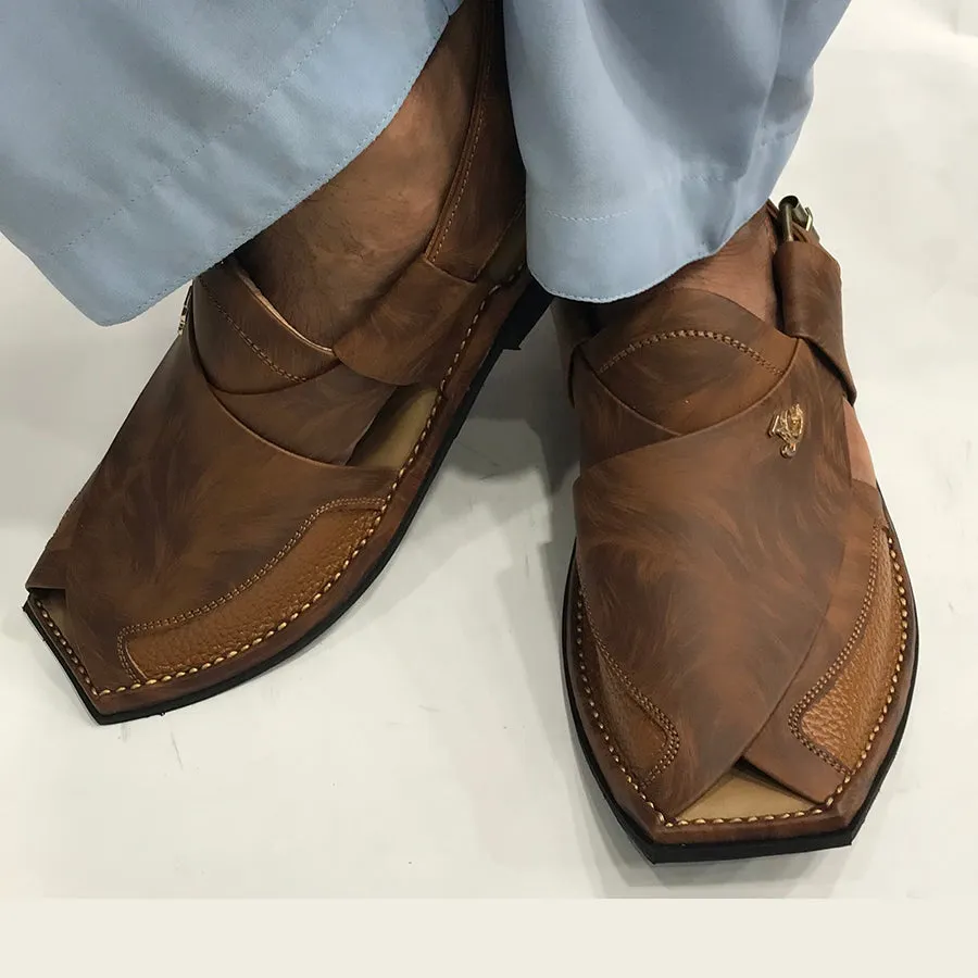 Traditional Handmade Men Tan Casual Sandal