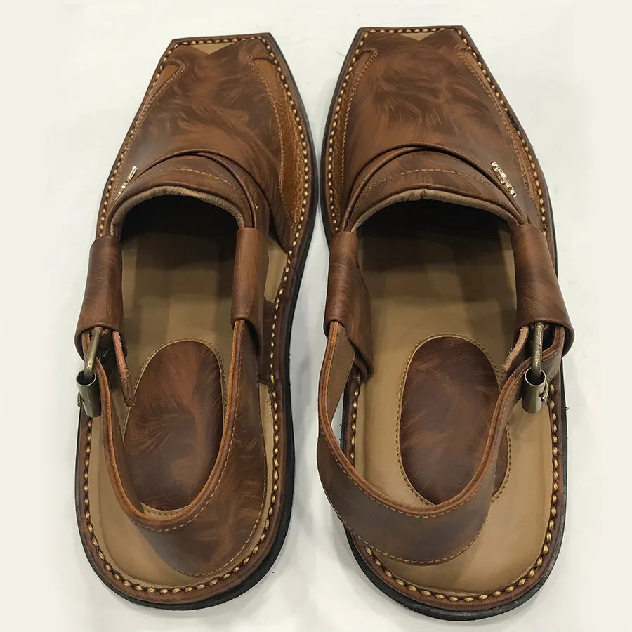 Traditional Handmade Men Tan Casual Sandal