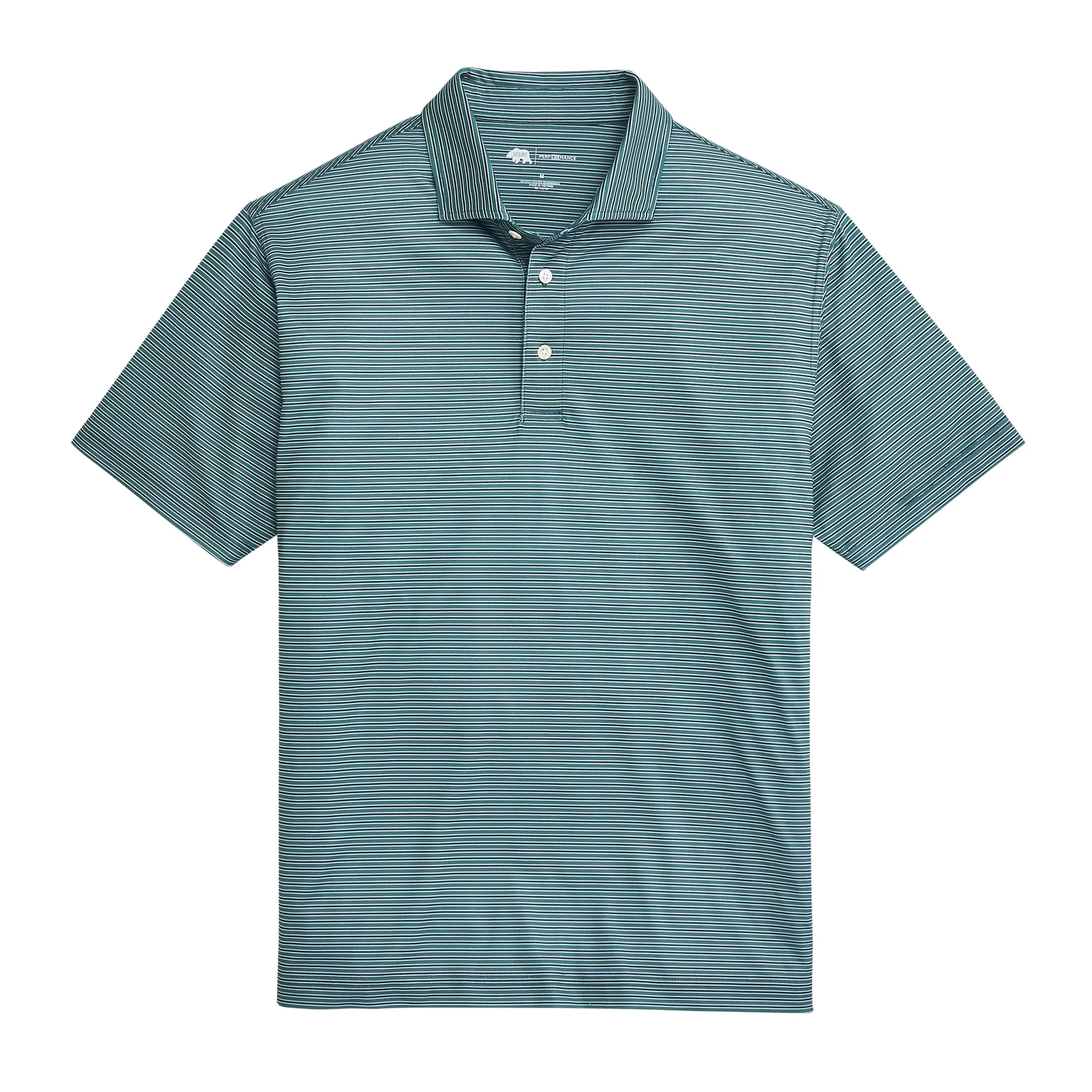 Trophy Stripe Performance Pique Polo - Smoke Pine