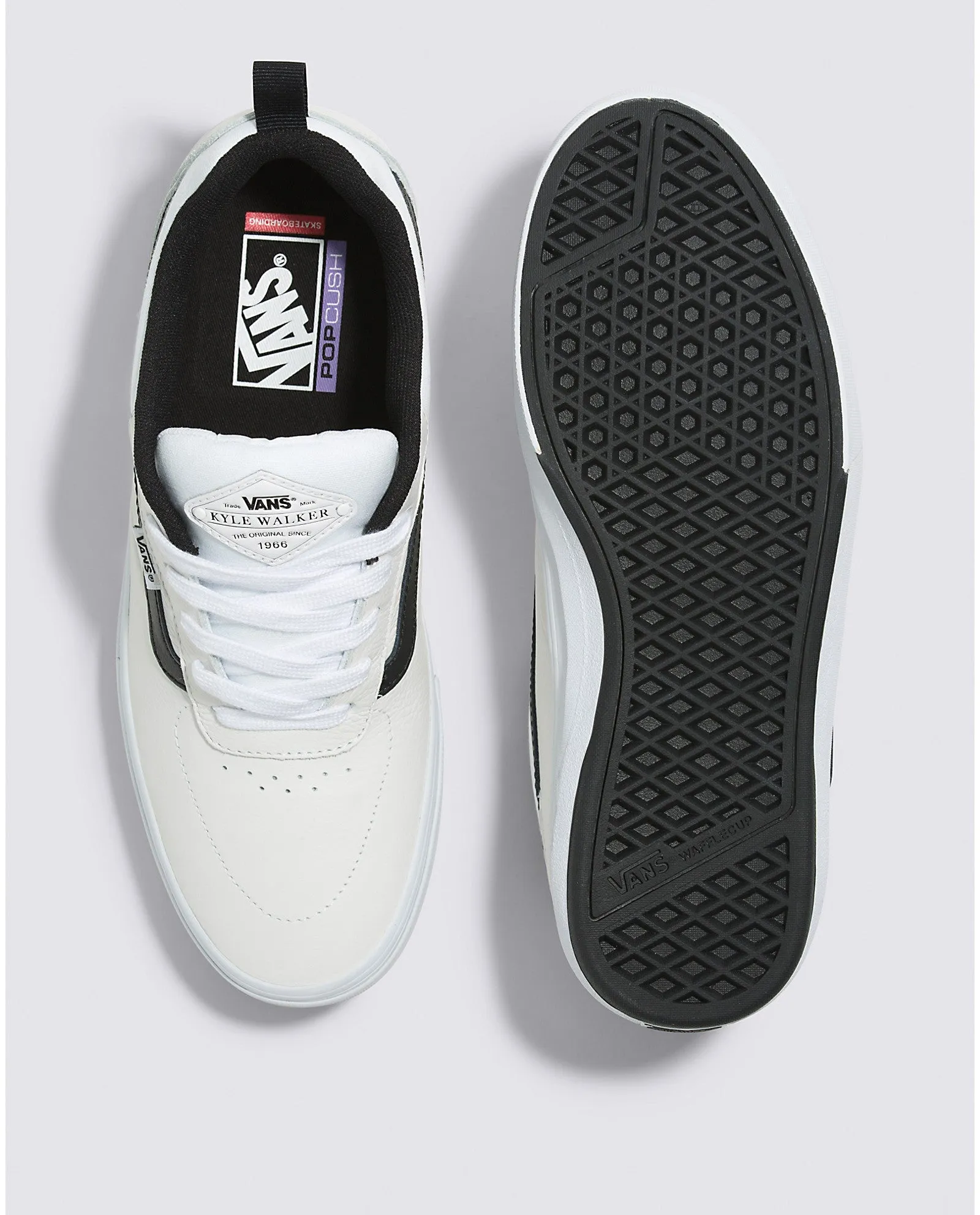 Vans Kyle Walker Leather Skateboard Shoe - True White/Black