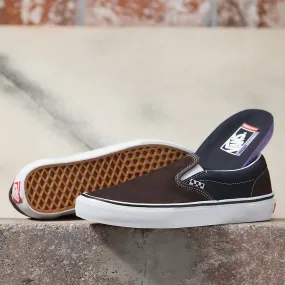 Vans Skate Slip-On Skateboard Shoe - Dark Brown/Navy