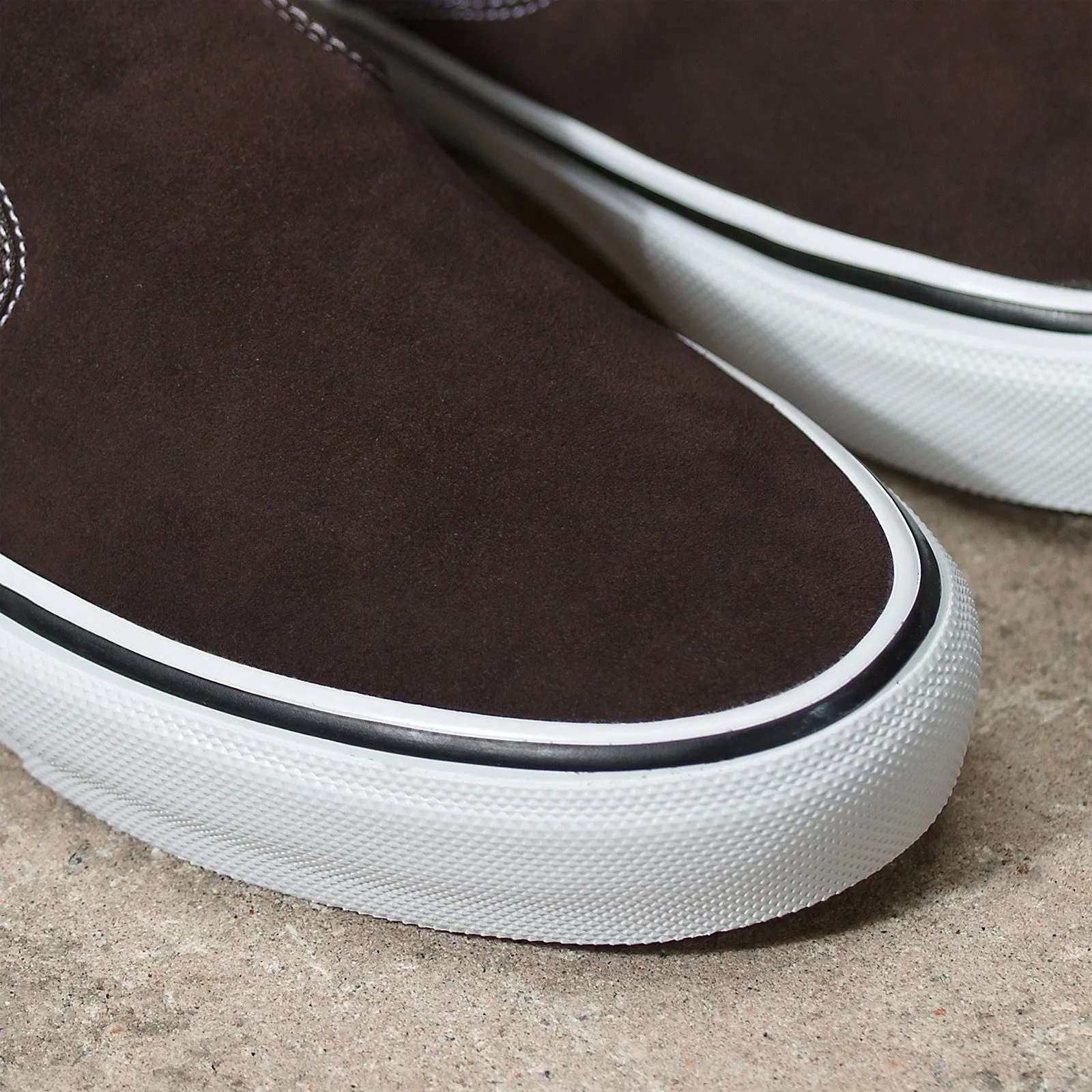 Vans Skate Slip-On Skateboard Shoe - Dark Brown/Navy