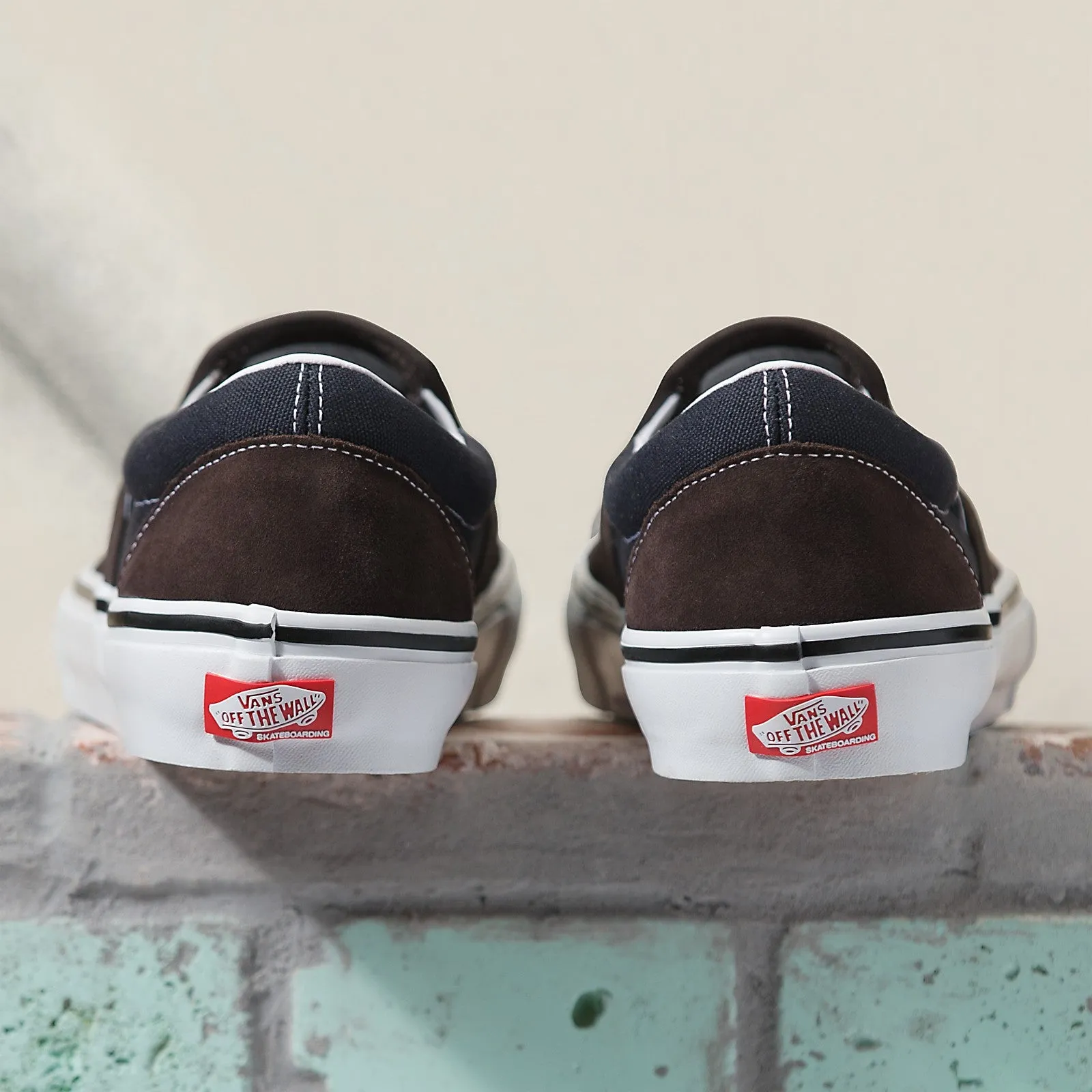 Vans Skate Slip-On Skateboard Shoe - Dark Brown/Navy