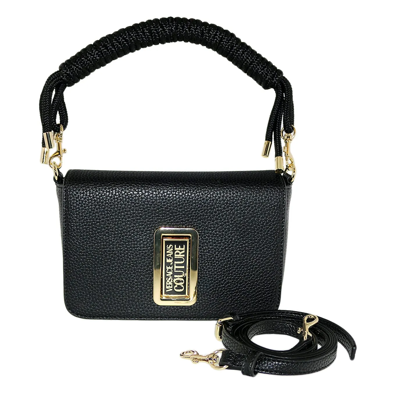 Versace Jeans Couture Black Rope Handle Crossbody Bag