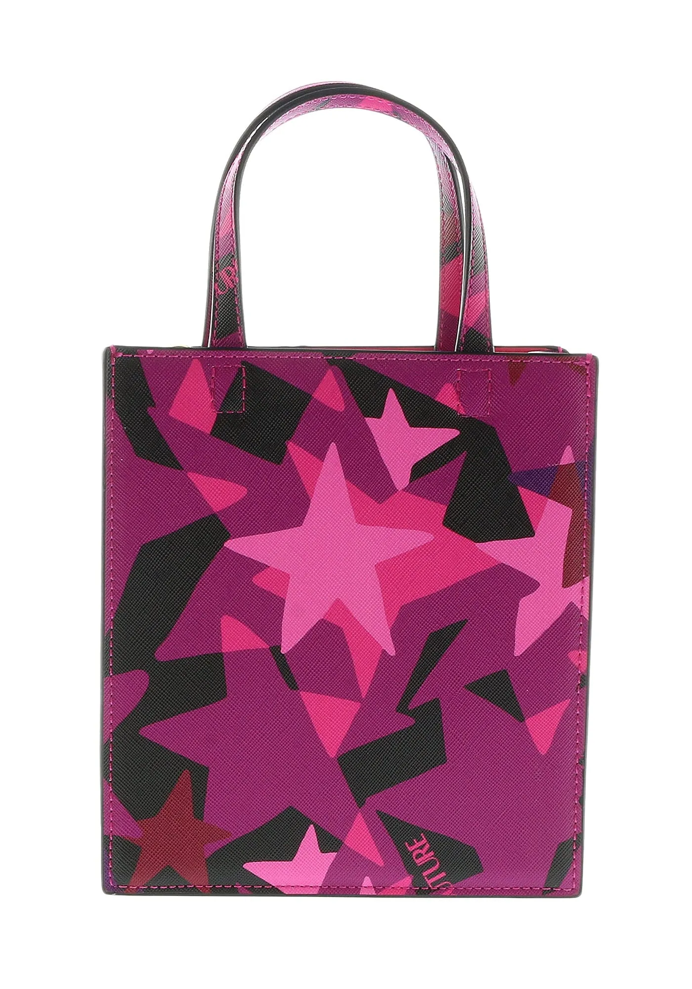 Versace Jeans Couture Crimson/Multi Vertical Star Pattern Small  Tote Bag