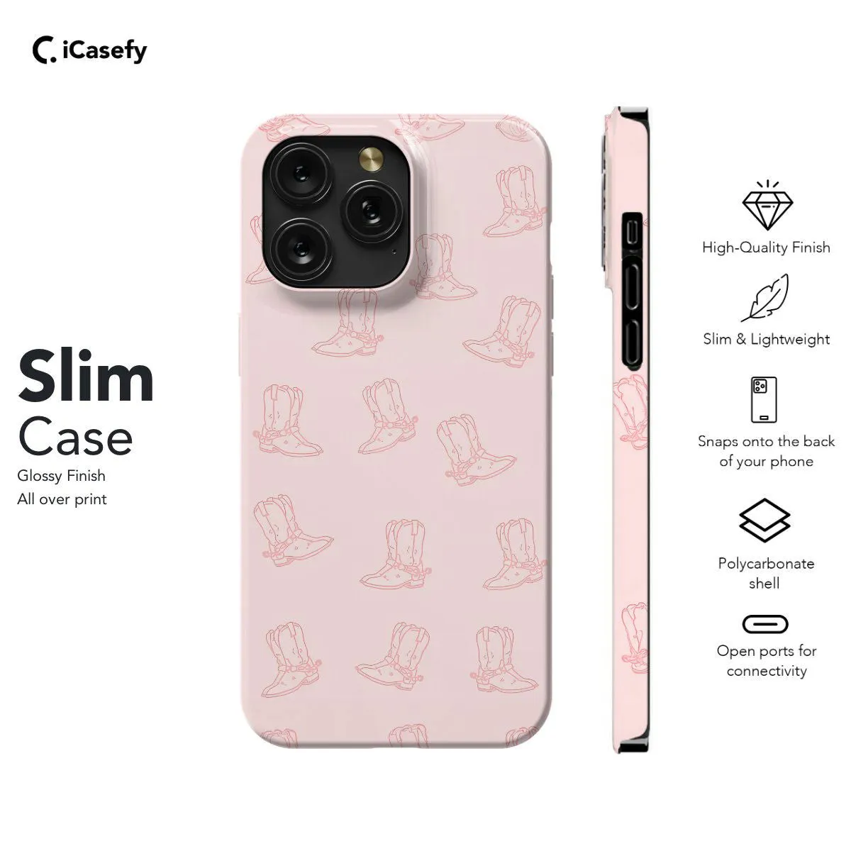 Western Boots Pattern Phone Case iPhone Samsung Pixel & More