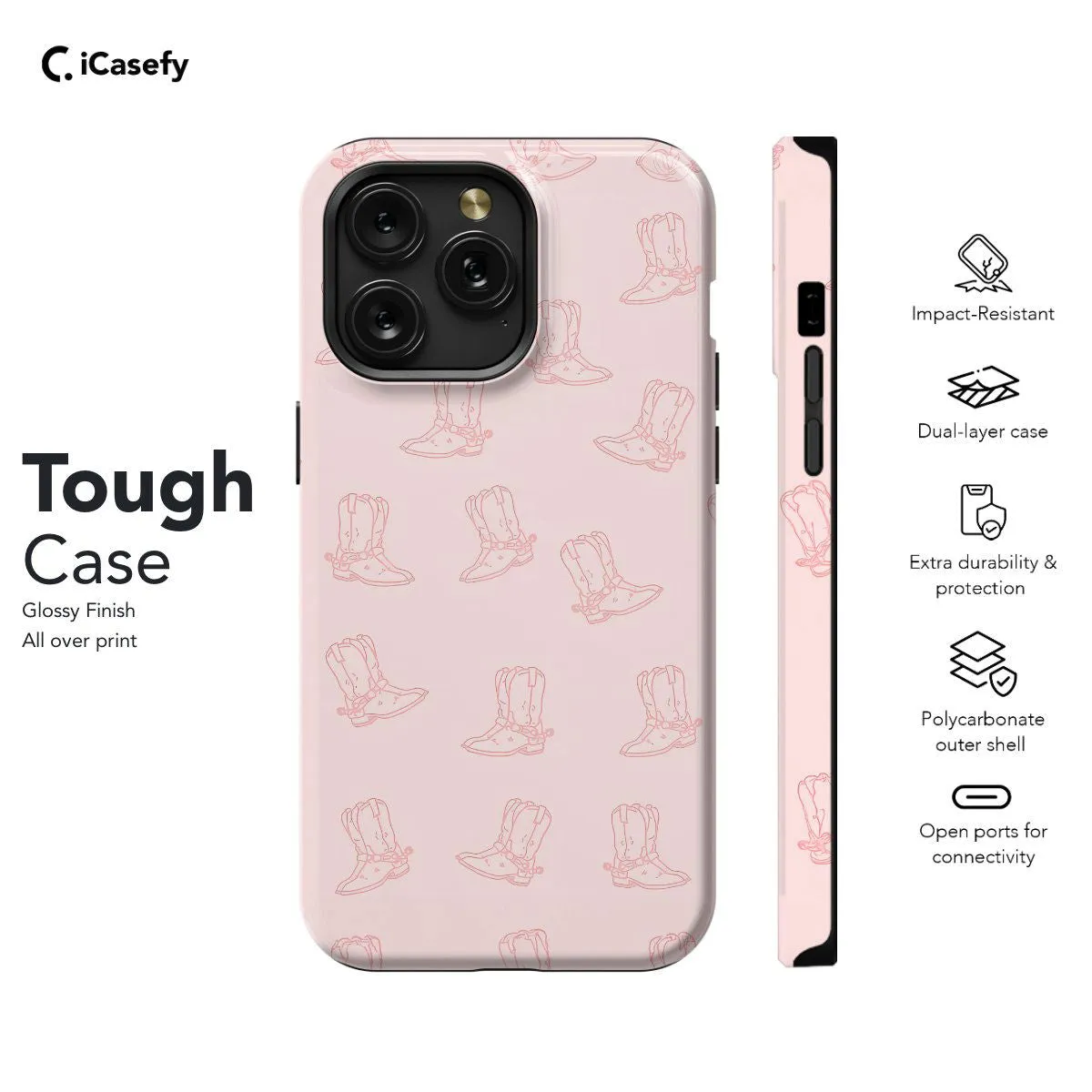 Western Boots Pattern Phone Case iPhone Samsung Pixel & More