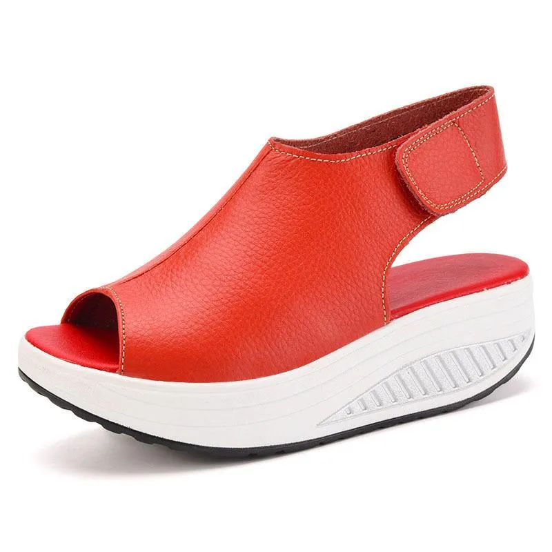 Women Comfort Peep Toe Walking Platform Wedges Sandals