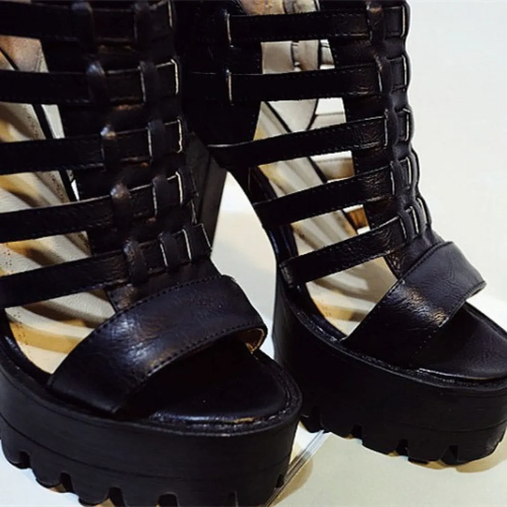 Women's Fashion Thick High Heel Sandals - GlamzLife