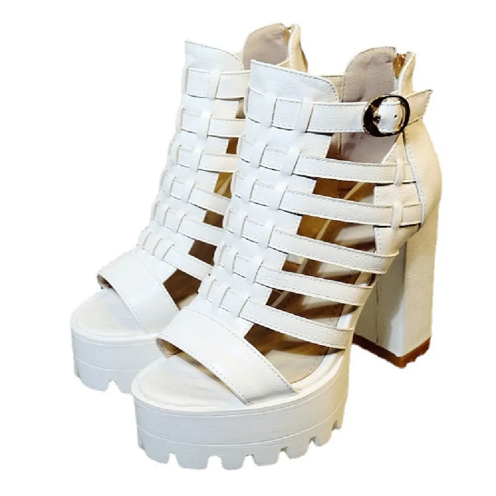 Women's Fashion Thick High Heel Sandals - GlamzLife