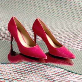 Women's Florence Pointed Toe Leather Heels Wide Plus Size 4771