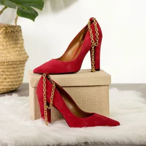 Women's Florence Pointed Toe Leather Heels Wide Plus Size 5479