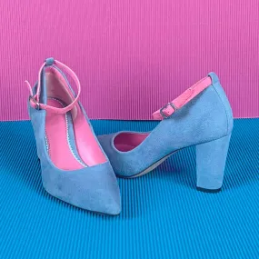 Women's Florence Pointed Toe Leather Heels Wide Plus Size Orchid Fucsia 4778