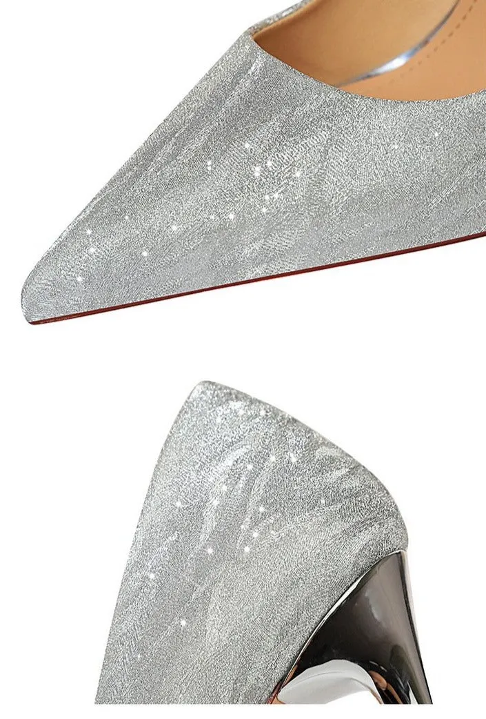 Women's rhinestone wedding bridal high heels sexy glitter closed toe stiletto heels