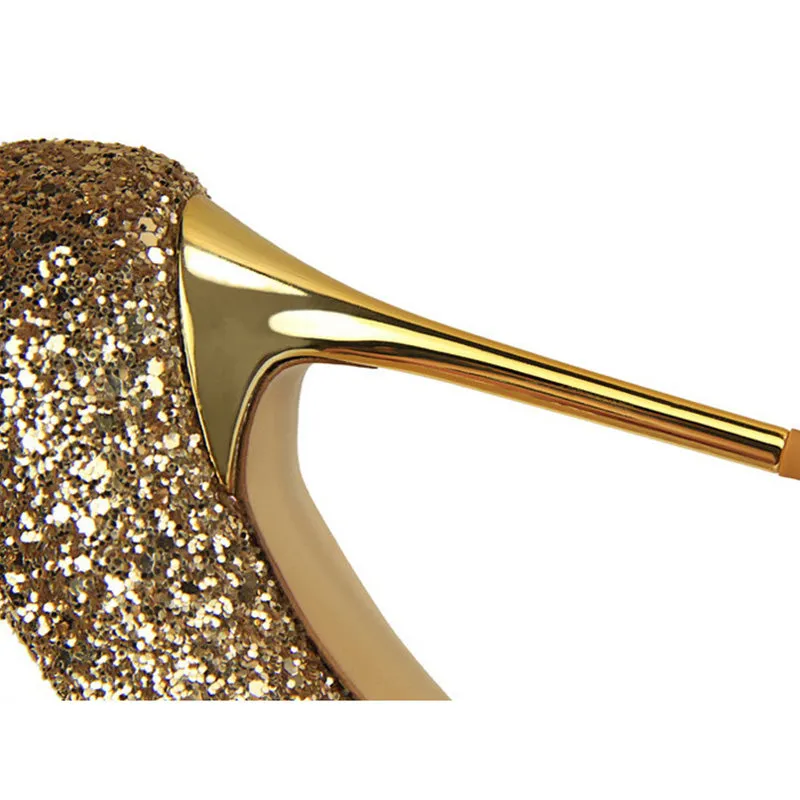 Women's rhinestone wedding high heels closed pointed toe stiletto heels