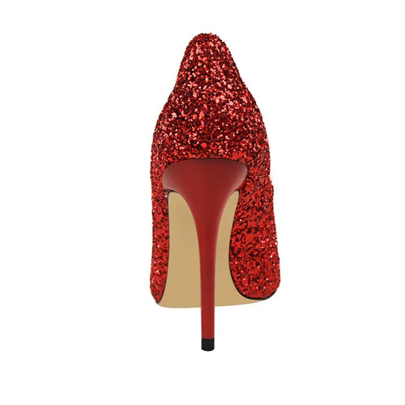 Women's rhinestone wedding high heels closed pointed toe stiletto heels